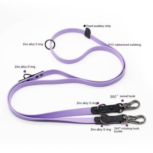 KFX-3183293 Multifunctional Nylon PVC Dog Chain and Chest Strap Set - 2.2m Long, Available in Multiple Colors