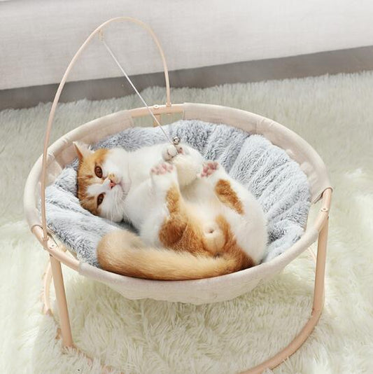 KFX-3195069 Four-Season Breathable Pet Bed with Waterproof Polyester and Durable Mesh