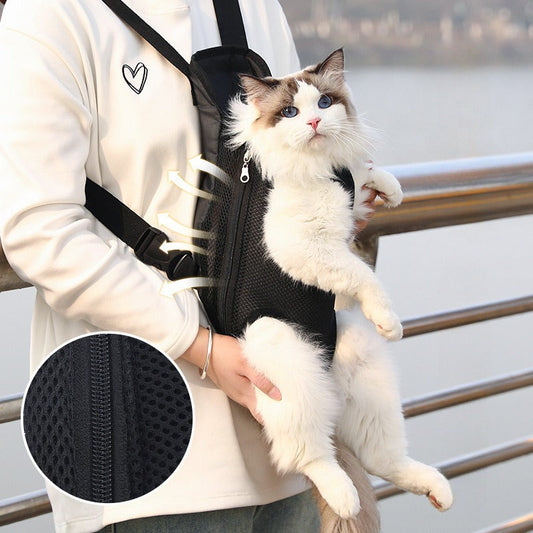 KFX-3198269 Adjustable Dog Carrier Backpack for Small Dogs - Breathable, Portable, and Versatile for Hiking and Travel