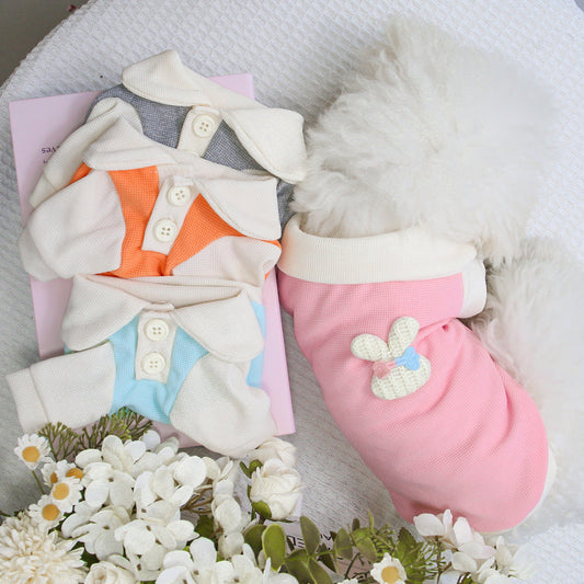 KFX-3199549 Cute Thin Breathable Princess Style Dog Clothes in Blue, Gray, Pink, Orange - Sizes XS to XXL