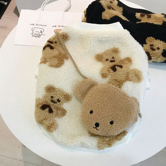 KFX-3211581 Cozy Cotton-Padded Lamb Wool Pet Coat for Autumn and Winter