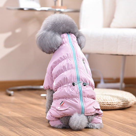 KFX-3227453 Dog Fashion Outdoor Tight Belly Wrap Jacket for Pets - Pink and Green, Sizes S to 4L