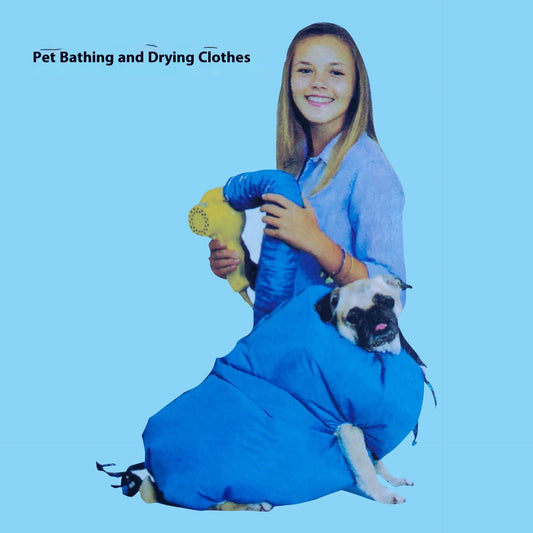KFX-3232317 Quick Dry Dog Bathing Bag for Easy Pet Drying - Available in Blue, Sizes S, M, L