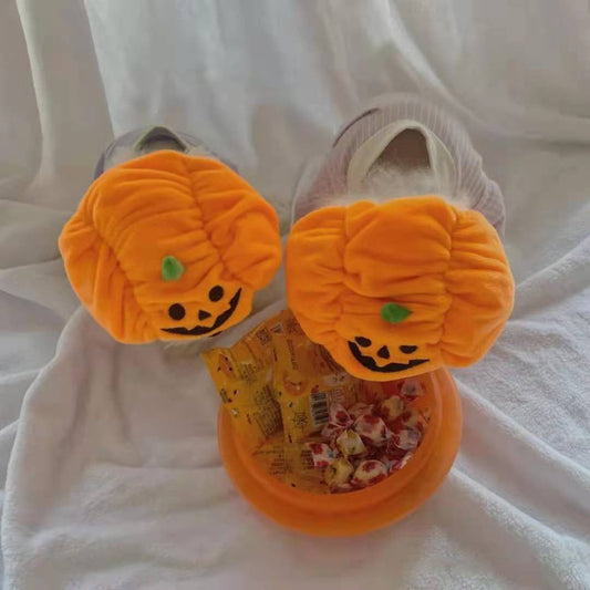 KFX-3238333 Fashionable Orange Pumpkin Hat for Cats and Dogs - Velvet Material, Sizes S & L Available