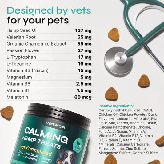 KFX-3239357 Hemp Calming Chews for Dogs - Duck Flavor Soft Treats for Anxiety Relief and Stress Management