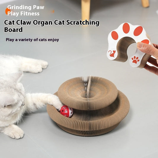 KFX-3239485 Pink Foldable Cat Scratch Board with Strong Magnetic Design