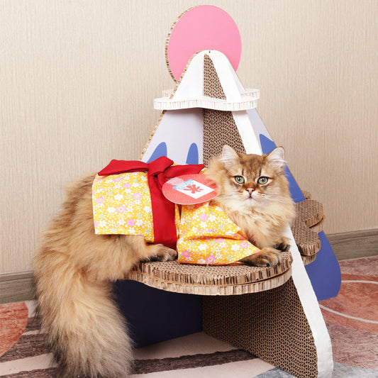KFX-3239869 Japanese Style Yukata Kimono for Pets in Orange and Blue - One Size Fits Most