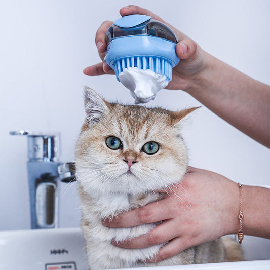 KFX-3256381 One-Click Cleaning Brush for Dogs and Cats – Blue and Orange ABS Hair Removal Tool
