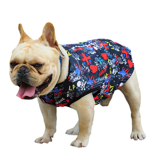 KFX-3271869 Trendy Casual Punk Vest for Dogs in Black and White, Available in Multiple Sizes