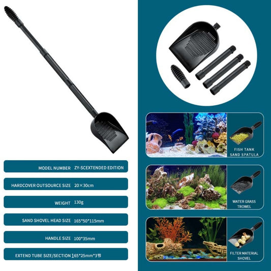 KFX-3281085 Multi-Purpose Sand Shovel for Fish Tanks – Easy Assemble and Quick Drain Design