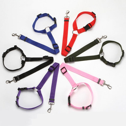 KFX-3281597 Adjustable Pet Car Safety Rope with Reinforced Buckle and 360° Rotating Clip