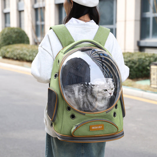 KFX-3295549 Transparent Large Capacity Portable Pet Backpack for Cats and Small Pets