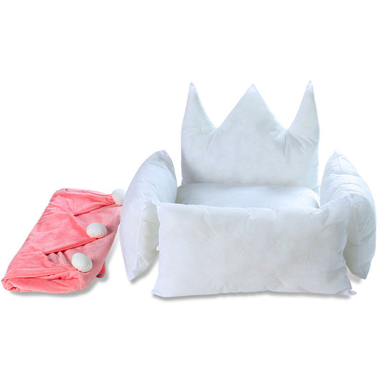 KFX-3303101 Crown-Shaped Removable & Washable Pet Bed for Small to Medium Dogs and Cats