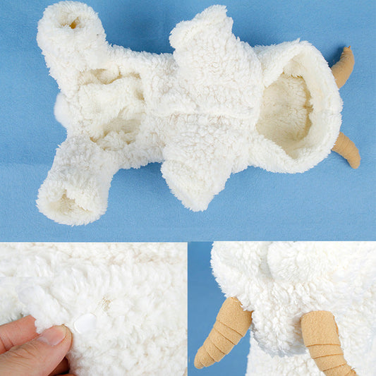 KFX-3311165 Cozy White Velvet Small Dog Teddy Outfit - Four-Legged Clothing for Pets