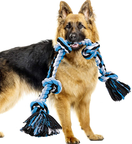 KFX-3332669 Durable Cotton Rope Dog Knot Toy for Chewing and Teeth Cleaning, 90cm Long