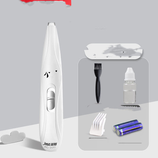 KFX-3348925 Pet Paw Hair Trimmer with USB Charging and LED Light – Rechargeable Dog Grooming Tool