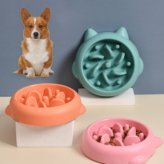 KFX-3359037 Pet Slow Feeder Bowls for Dogs and Cats - Anti-Gulping Dish to Promote Healthy Eating