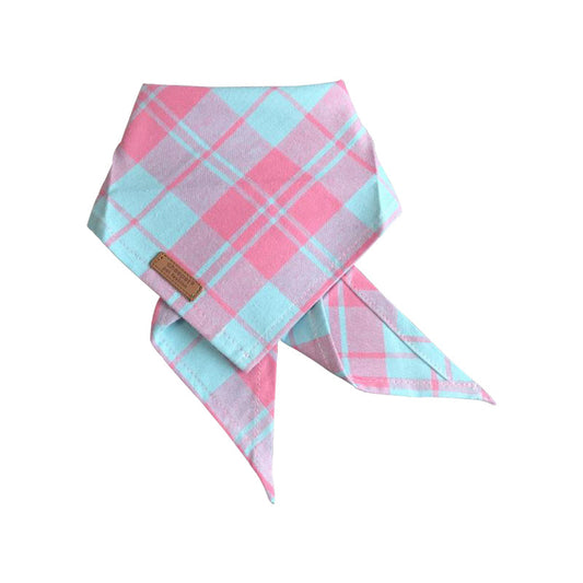 KFX-3363005 Cotton Plaid Pet Scarf in Pink - Comfortable and Stylish Accessory for Pets