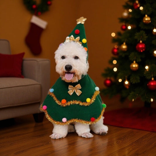 KFX-3363389 Dark Green Cute Cat Costume for Christmas Role-Play Party - Unisex Pet Clothing, Sizes S, M, L