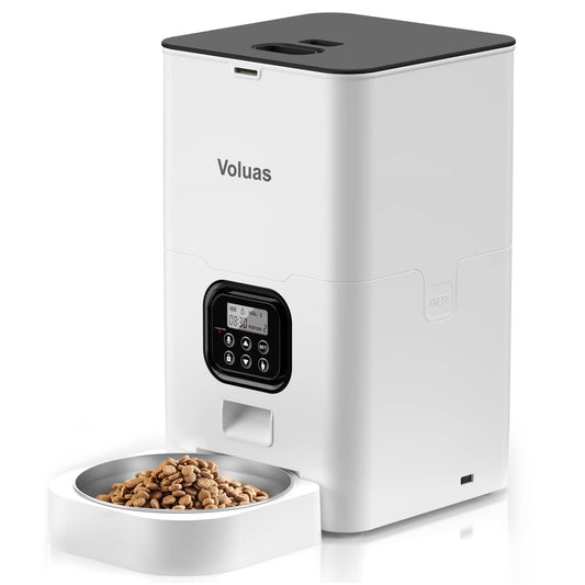 KFX-3368381 Automatic Double Meal Feeder with Voice Playback and Stainless Steel Tray