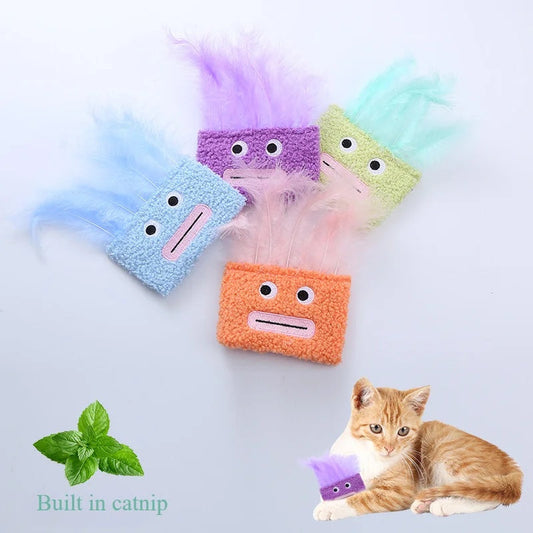 KFX-3371837 Big Mouth Explosion Head Catnip Plush Toy for Playful Cats