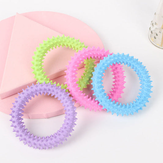 KFX-3392445 Floating Donut Rubber Molar Toy - Bite-Resistant TPR Plastic, 10cm Size