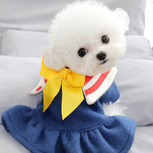 KFX-3399741 Cozy Autumn and Winter Pet Dress for Small Dogs - Ideal for Toy Breeds