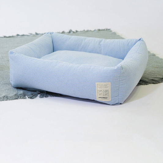 KFX-3401405 Foldable Cat Nest with Striped Lining - Cozy Cloth Bed for Cats