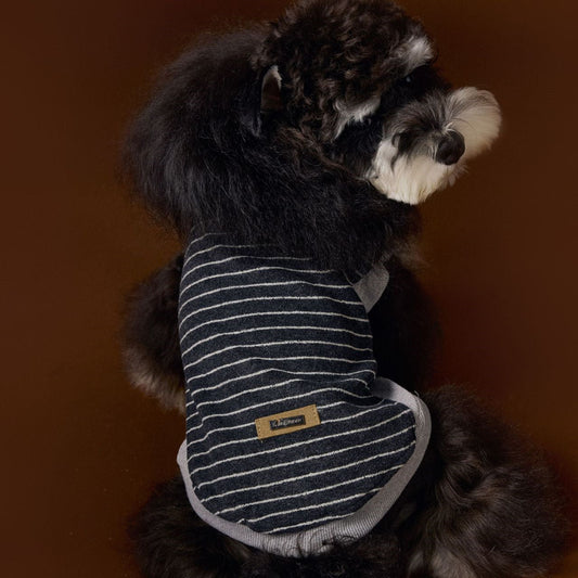 KFX-3401917 Striped Casual Sleeveless Sweater for Pets - Black, Coffee, Beige - Sizes XS to XXL