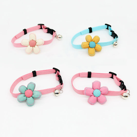KFX-3405117 Flower and Bow Tie Collars for Small Pets - Adjustable Cat and Dog Size Options