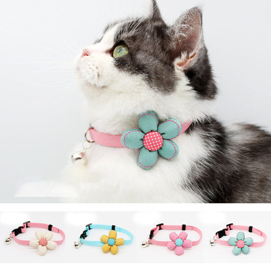 KFX-3405117 Flower and Bow Tie Collars for Small Pets - Adjustable Cat and Dog Size Options
