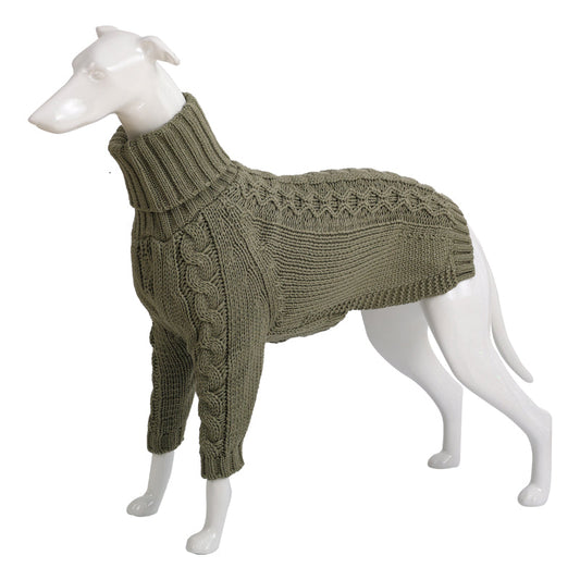 KFX-3422397 Cozy Winter High Collar Dog Sweater in Solid Colors