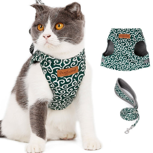 KFX-3423677 Japanese Style Cat Vest Harness with Adjustable Traction Rope & Durable Materials