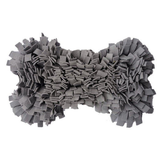 KFX-3425213 Durable Flannel Dog Training Mat with Yellow and Gray Bone Patterns