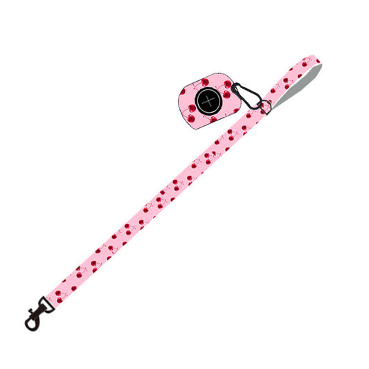 KFX-3425853 Pink Dog Leash Set with Chest Strap, Collar, Bowknot, and Accessories