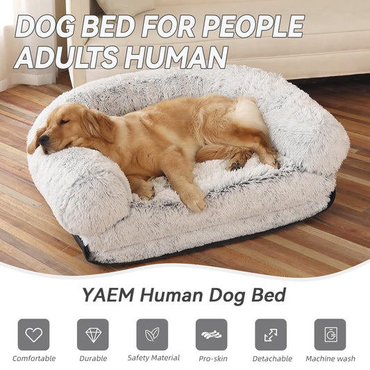 KFX-3428797 Removable and Washable Human Pet Sofa Doghouse Bed in Light and Dark Gray, 6XL Size