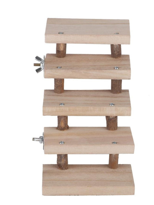 KFX-3433405 Wooden Log Stairs Pet Toy - 10cm Wide for Playful Pets