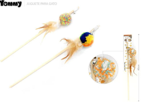 KFX-3446461 Interactive Cat Teaser Stick with Feather and Bell