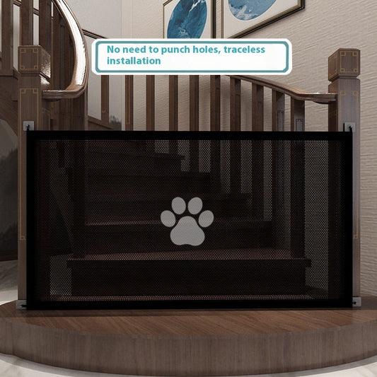 KFX-3448893 Portable Folding Dog Barrier - Punch-Free Isolation Net Fence for Pet Safety