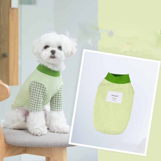 KFX-3457725 Soft Knitted Pet Shirt for Small Dogs in Swan Blue, Matcha Green, and Chocolate
