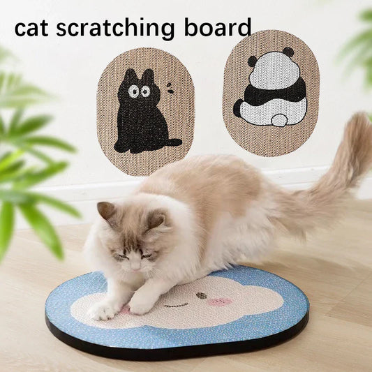 KFX-3468861 Blue Clouds Cartoon Sticky Wall Scratching Board for Cats - Furniture Protection and Play Surface