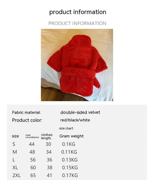 KFX-3475261 Cozy Solid Color Nightgown for Maltese Pets - Red, White, Black, Sizes S-2XL
