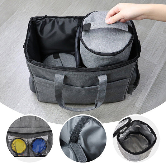 KFX-3492157 Portable Dog Food Carrying Shoulder Bag - 17L Travel Storage for Dogs, Gray or Black