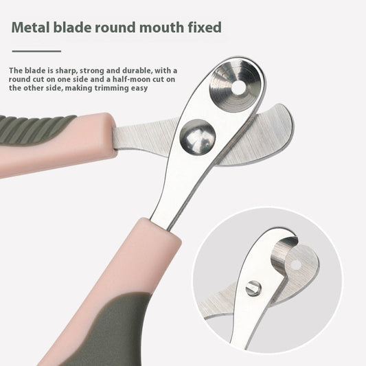 KFX-3493693 Portable Plastic Pet Nail Clipper - Sweet Peach Pink, Haze Blue, Olive Green