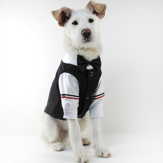KFX-3498045 Elegant Dog Wedding Dress with Options for Suits and Vests in Various Colors and Sizes