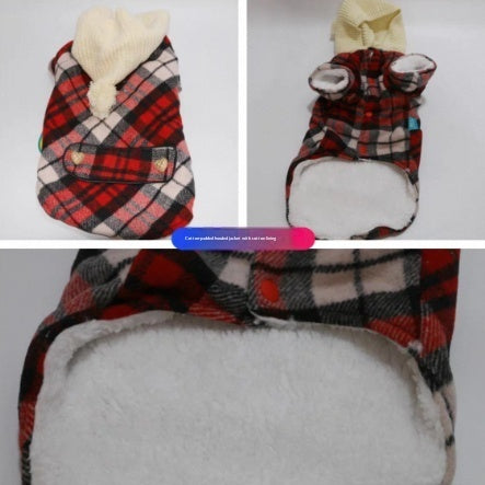 KFX-3501245 Stylish Red Plaid Cotton Shirt for Dogs in Sizes XS to XL
