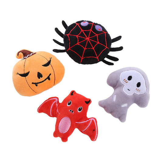 KFX-3516605 Halloween Catnip Plush Toy for Cats - Spider, Pumpkin, Ghost, and Bat Designs