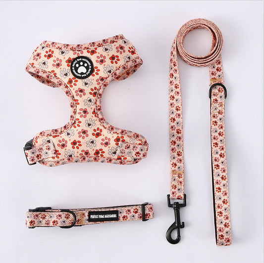KFX-3527229 Adjustable Dog Breast Strap with Leash and Collar - Multiple Colors Available