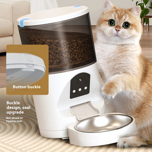 KFX-3532221 Smart Visual Pet Feeder with Remote Control and HD Wide Angle 2K Camera for Dogs and Cats, 6L Capacity
