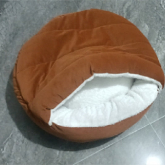 KFX-3532477 Plush Round Pet Nest Pad - Detachable & Washable Comfort for Cats and Dogs
